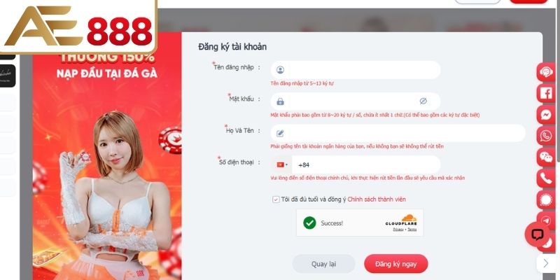 Quy trình đăng ký tài khoản gồm 3 bước cơ bản