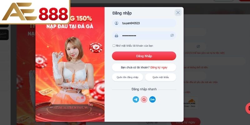 Xác định trang chính thức hỗ trợ đăng nhập AE888