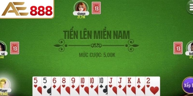 Bàn chơi tiến lên miền Nam trực tuyến sinh động